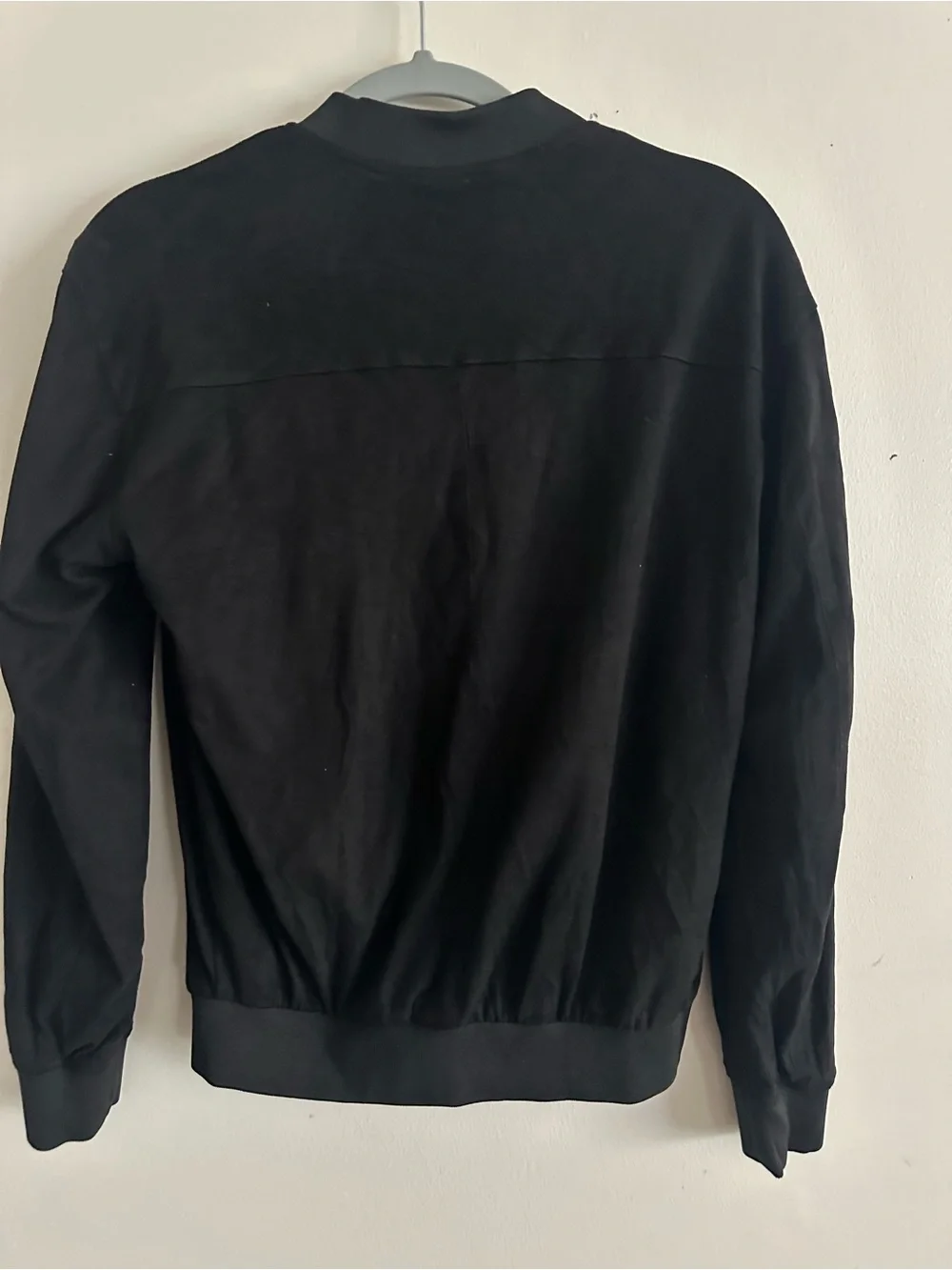 Zara Man Black Suede Zip Up Bomber Flight Jacket Size S